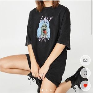 Lazy Oaf Acid Wash Zombie Tshirt Dress